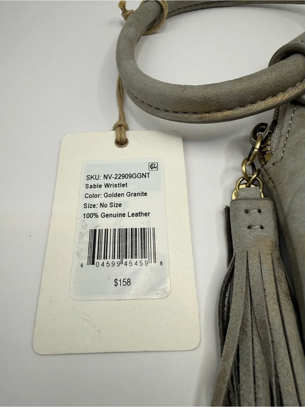 HOBO Sable Leather Wristlet Clutch Golden Granite NWT Metallic Distressed Grey